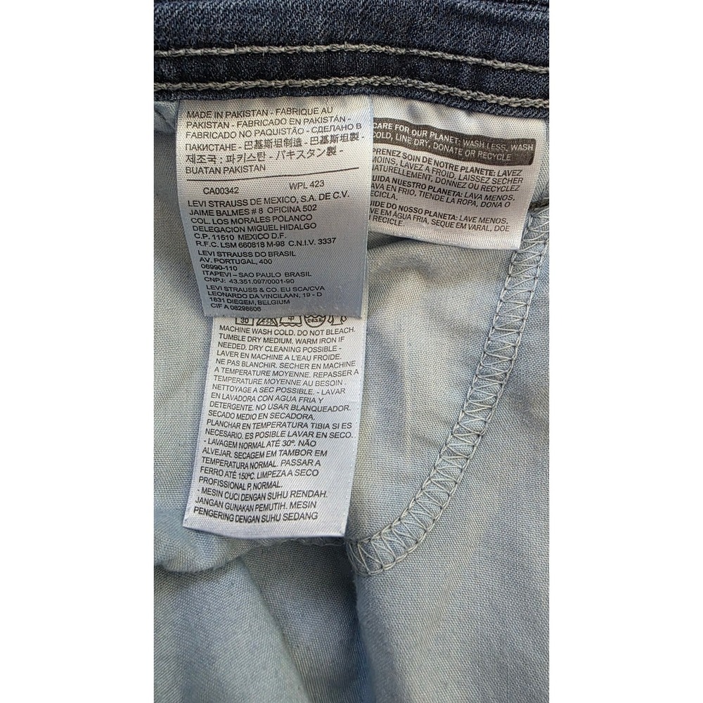 Levis 580 Defined Waist Straight Leg Jeans Women's 18W M Dark Wash - Picture 10 of 11